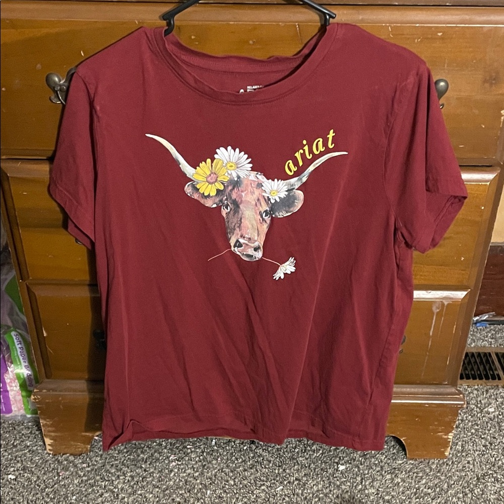 Ariat Burgundy Bull Graphic Tee